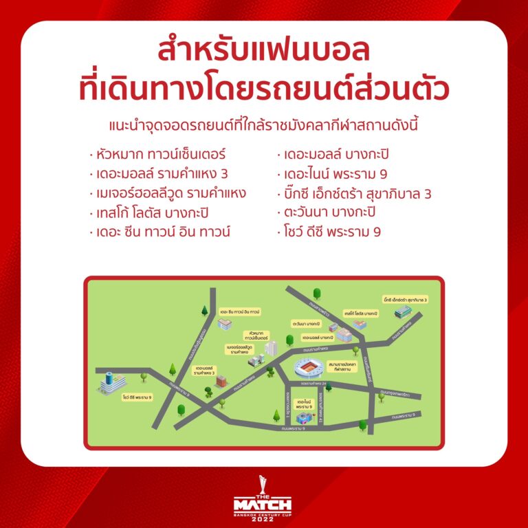 แนะนำการเดินทางไปยังสนามราชมังคลากีฬาสถานในวันที่ 12 กรกฎาคมนี้